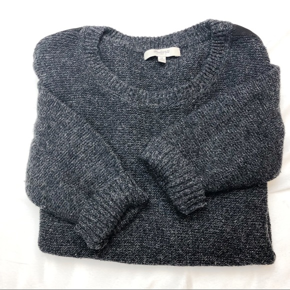 Madewell Sweaters - Madewell Leather Trimmed Sweater